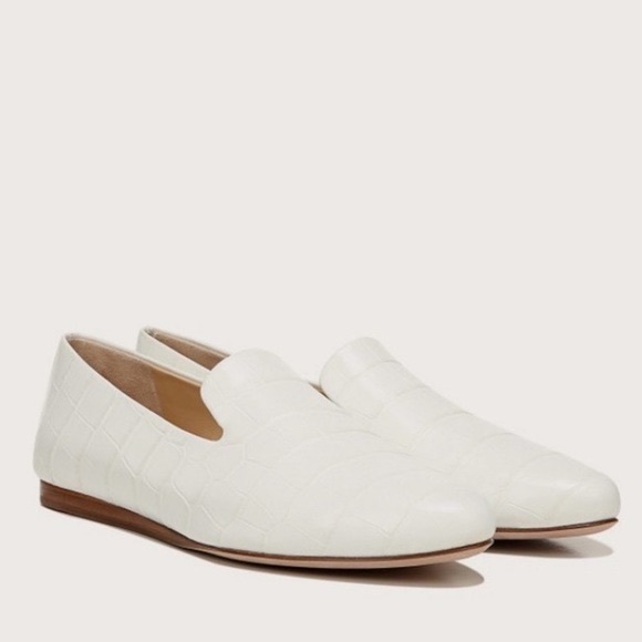 NWT Veronica Beard Griffin White Croc Embossed Slip On Loafer Size 7.5 - Picture 2 of 11